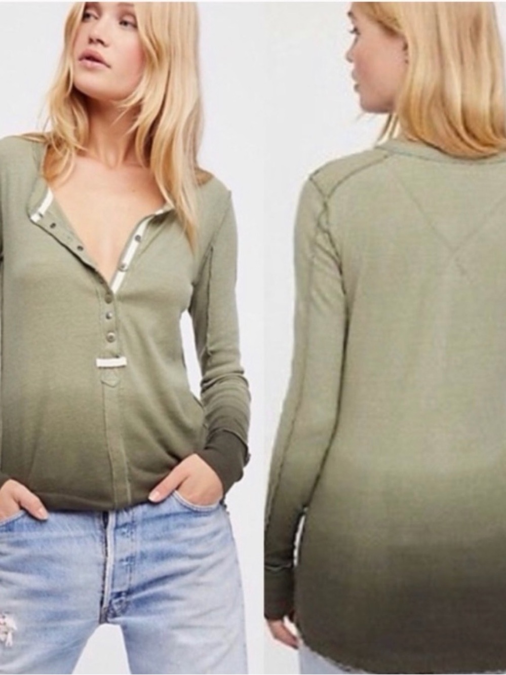 We The Free Cozy Up Ombre Henley Top - Picture 6 of 6